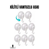 Takaz Global Vantuzlu Askı 5.5 cm 8 li Paket